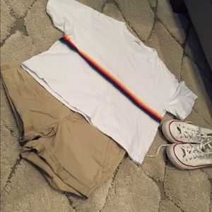 Brandy Melville Rainbow Stripe Crop Top